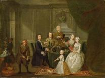Group Portrait, Probably of the Raikes Family, c.1730-32-Gawen Hamilton-Framed Stretched Canvas