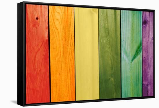 Gay Flag-pyzata-Framed Stretched Canvas