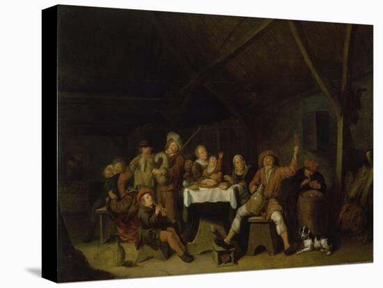 Gay Gathering of Peasants-Jan Miense Molenaer-Stretched Canvas