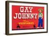 Gay Johnny Vegetable Label - Weslaco, TX-Lantern Press-Framed Art Print