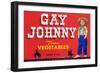 Gay Johnny Vegetable Label - Weslaco, TX-Lantern Press-Framed Art Print