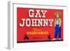 Gay Johnny Vegetable Label - Weslaco, TX-Lantern Press-Framed Art Print