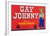 Gay Johnny Vegetable Label - Weslaco, TX-Lantern Press-Framed Art Print