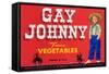 Gay Johnny Vegetable Label - Weslaco, TX-Lantern Press-Framed Stretched Canvas