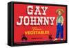 Gay Johnny Vegetable Label - Weslaco, TX-Lantern Press-Framed Stretched Canvas