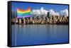 Gay Pride Flag in Beautiful City of Vancouver, Canada.-Hannamariah-Framed Stretched Canvas