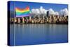 Gay Pride Flag in Beautiful City of Vancouver, Canada.-Hannamariah-Stretched Canvas