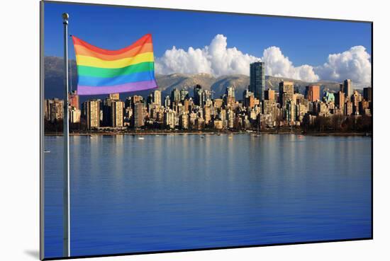 Gay Pride Flag in Beautiful City of Vancouver, Canada.-Hannamariah-Mounted Photographic Print