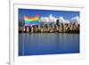 Gay Pride Flag in Beautiful City of Vancouver, Canada.-Hannamariah-Framed Photographic Print
