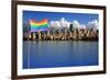 Gay Pride Flag in Beautiful City of Vancouver, Canada.-Hannamariah-Framed Photographic Print