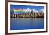 Gay Pride Flag in Beautiful City of Vancouver, Canada.-Hannamariah-Framed Photographic Print