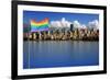 Gay Pride Flag in Beautiful City of Vancouver, Canada.-Hannamariah-Framed Photographic Print