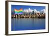 Gay Pride Flag in Beautiful City of Vancouver, Canada.-Hannamariah-Framed Photographic Print