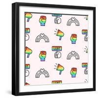 Gay Pride Seamless Pattern, LGBT Rights Background-Artrise-Framed Photographic Print