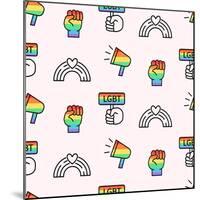 Gay Pride Seamless Pattern, LGBT Rights Background-Artrise-Mounted Photographic Print
