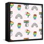 Gay Pride Seamless Pattern, LGBT Rights Background-Artrise-Framed Stretched Canvas