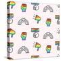 Gay Pride Seamless Pattern, LGBT Rights Background-Artrise-Stretched Canvas