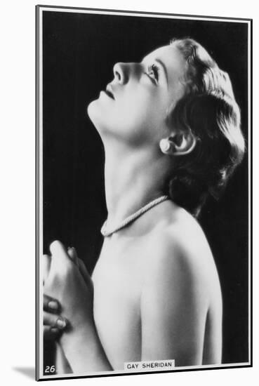 Gay Sheridan, American Film Actress, C1938-null-Mounted Giclee Print