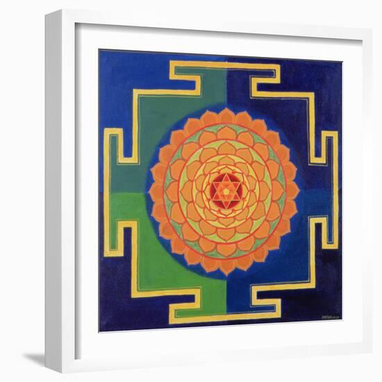 Gayatri Yantra Drawing-null-Framed Giclee Print