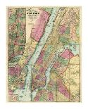Map of New York and Adjacent Cities, c.1874-Gaylord Watson-Framed Art Print