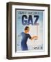 Gaz French Advertising Poster, Hot Water Fast with Gas-null-Framed Giclee Print