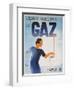 Gaz French Advertising Poster, Hot Water Fast with Gas-null-Framed Giclee Print