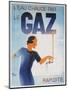 Gaz French Advertising Poster, Hot Water Fast with Gas-null-Mounted Giclee Print