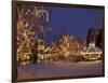 Gazebo and Main Street at Christmas, Leavenworth, Washington, USA-Jamie & Judy Wild-Framed Photographic Print