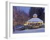 Gazebo and Main Street at Christmas, Leavenworth, Washington, USA-null-Framed Photographic Print