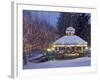 Gazebo and Main Street at Christmas, Leavenworth, Washington, USA-null-Framed Photographic Print