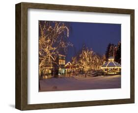 Gazebo and Main Street at Christmas, Leavenworth, Washington, USA-Jamie & Judy Wild-Framed Photographic Print