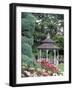 Gazebo and Roses in Bloom at the Woodland Park Zoo Rose Garden, Washington, USA-null-Framed Photographic Print