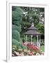 Gazebo and Roses in Bloom at the Woodland Park Zoo Rose Garden, Washington, USA-null-Framed Photographic Print