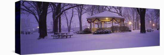 Gazebo Covered with Snow in a Park, Rochester, Olmsted County, Minnesota, USA-null-Stretched Canvas