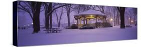 Gazebo Covered with Snow in a Park, Rochester, Olmsted County, Minnesota, USA-null-Stretched Canvas