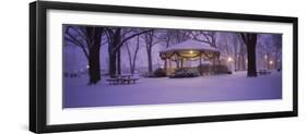 Gazebo Covered with Snow in a Park, Rochester, Olmsted County, Minnesota, USA-null-Framed Photographic Print
