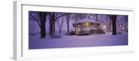 Gazebo Covered with Snow in a Park, Rochester, Olmsted County, Minnesota, USA-null-Framed Photographic Print