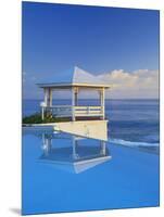 Gazebo Reflecting on Pool with Sea in Background, Long Island, Bahamas-Kent Foster-Mounted Photographic Print