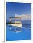 Gazebo Reflecting on Pool with Sea in Background, Long Island, Bahamas-Kent Foster-Framed Photographic Print