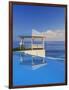 Gazebo Reflecting on Pool with Sea in Background, Long Island, Bahamas-Kent Foster-Framed Photographic Print