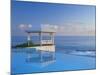 Gazebo Reflecting on Pool with Sea in Background, Long Island, Bahamas-Kent Foster-Mounted Photographic Print