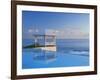 Gazebo Reflecting on Pool with Sea in Background, Long Island, Bahamas-Kent Foster-Framed Photographic Print