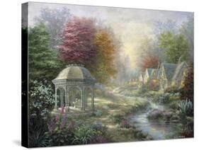 Gazebo Village-Nicky Boehme-Stretched Canvas