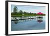 Gazebo with boat dock along Highway 22 in Central Georgia-null-Framed Photographic Print