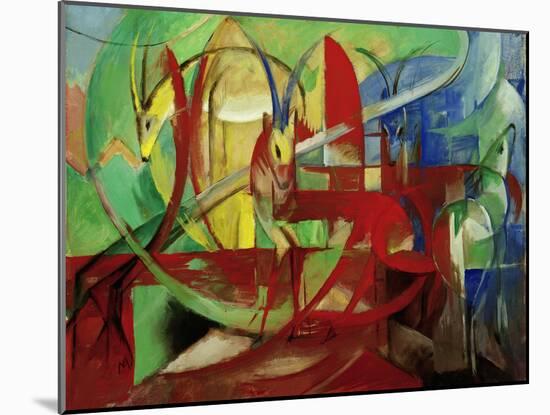 Gazelles, 1913-14-Franz Marc-Mounted Premium Giclee Print