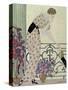 Gazette du Bon Ton, Costume, "N'en Dites Rien", a Lady Standing on a Balcony Receiving a Letter-Georges Barbier-Stretched Canvas