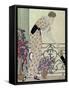 Gazette du Bon Ton, Costume, "N'en Dites Rien", a Lady Standing on a Balcony Receiving a Letter-Georges Barbier-Framed Stretched Canvas