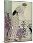 Gazette du Bon Ton, Costume, "N'en Dites Rien", a Lady Standing on a Balcony Receiving a Letter-Georges Barbier-Mounted Giclee Print