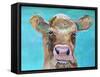 Gazing Cow 1-Doris Charest-Framed Stretched Canvas