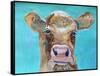 Gazing Cow 1-Doris Charest-Framed Stretched Canvas